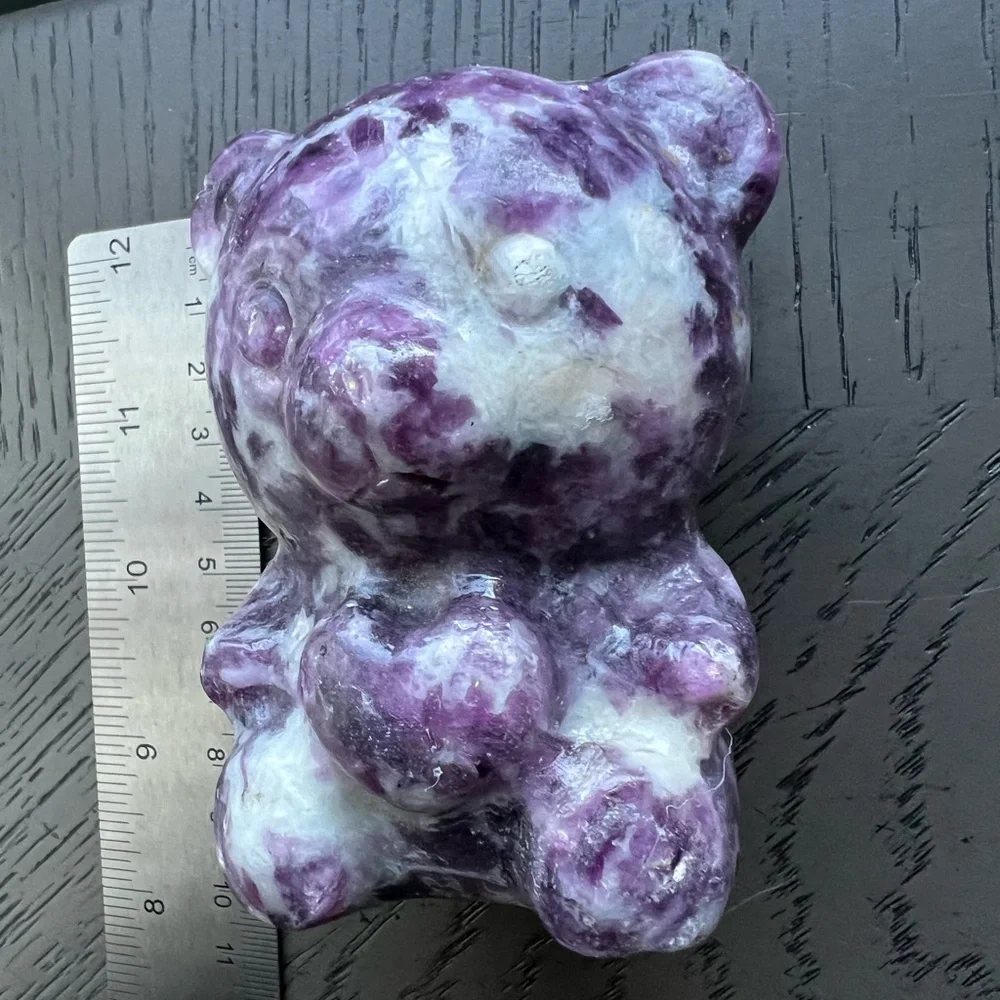 Purple Mica Carved Care Bear - Picture 3 of 8